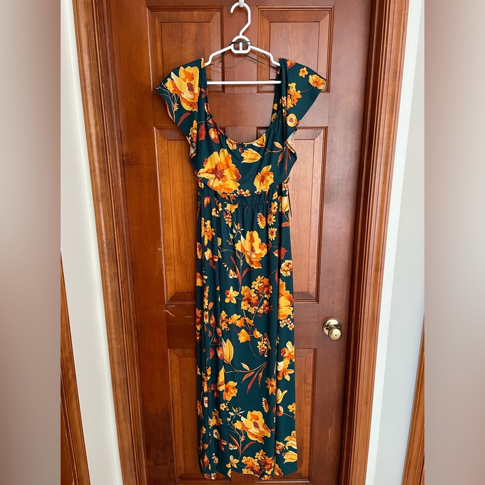 NINE BRITTON Carlie Maternity Off the Shoulder Maxi